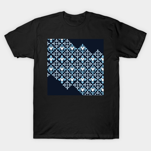 Indigo Hidden Character Pattern T-Shirt by kimhutton